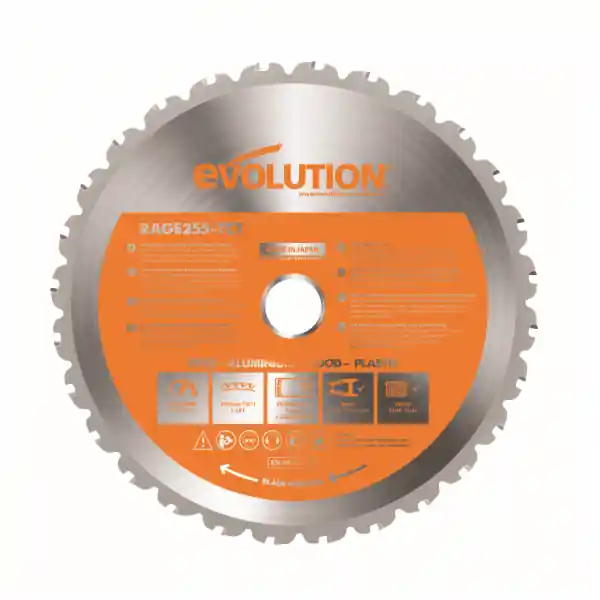 Noutate Disc pentru fierastrau circular, taiere multifunctionala Evolution RAGEBLADE255MULTI-1374, Ø255 x 25.4 mm, 28 dinti