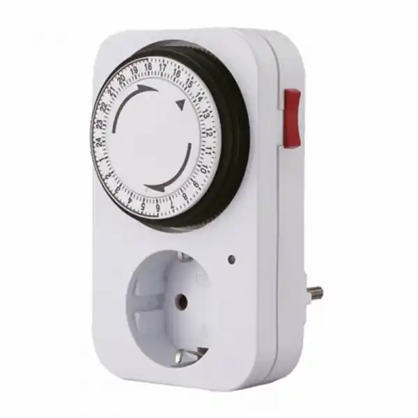 Adaptor priza programabila mecanic 24 ore Perel E305DM-G, 3680 W, 16 A Lichidare de stoc