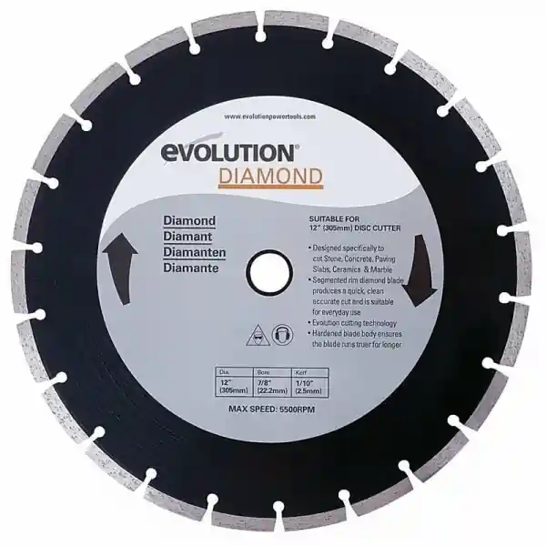 Disc pentru fierastrau circular, taiere marmura, piatra Evolution RAGEBLADE305DIAMOND-8105, Ø305x22.2 mm Chilipir