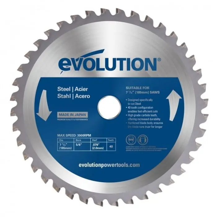 Livrare rapidă Disc pentru fierastrau circular, taiere otel Evolution M185TCT-40CS, Ø185 x 20 mm, 40 dinti