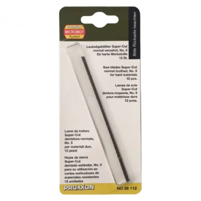 Preț redus Set panze de rezerva fara pin pentru fierastrau de traforaj Micromot Proxxon 28112, 130 mm, 36 DPI, 12 bucati