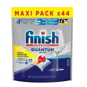 Tablete pentru masina de spalat vase, Finish Quantum, All in 1, Lemon, 44 bucati Preferatul clienților