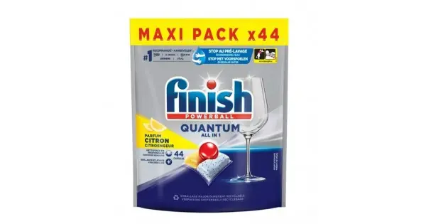 Tablete pentru masina de spalat vase, Finish Quantum, All in 1, Lemon, 44 bucati Preferatul clienților