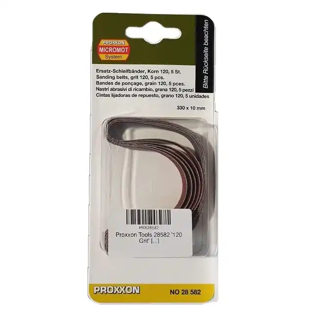 Cumpărături sigure Set benzi de slefuire pentru BS/E si BS/A Micromot Proxxon 28582, 330x10 mm, granulatie 120, 5 bucati