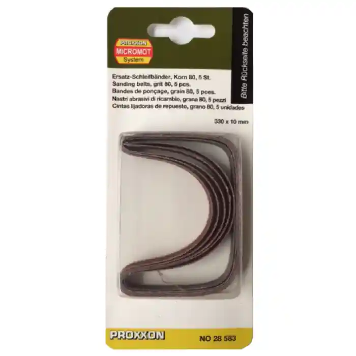 Set benzi de slefuire pentru BS/E si BS/A Micromot Proxxon 28583, 330x10 mm, granulatie 80, 5 bucati Bestseller