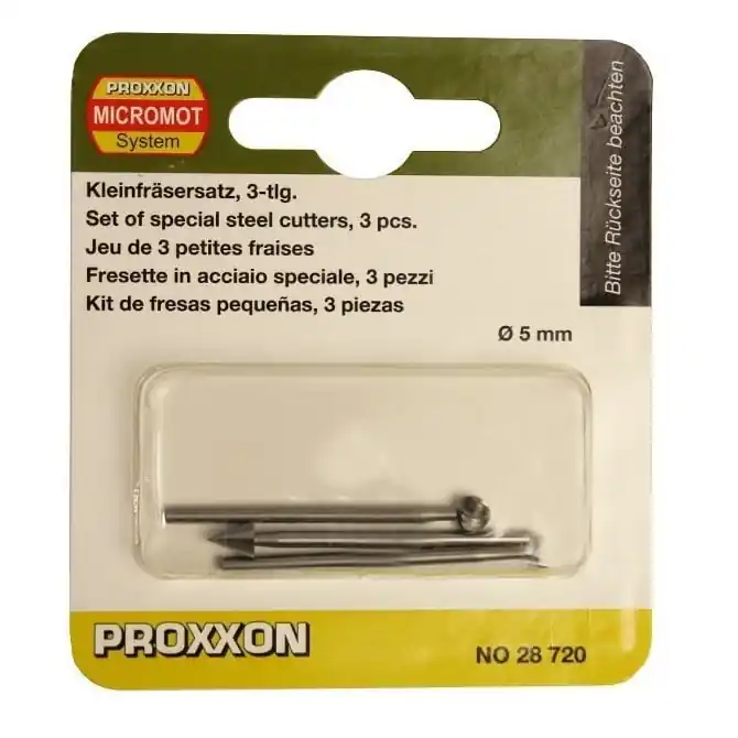 Ofertă limitată Set freze din otel-wolfram-vanadiu Proxxon 28720, Ø5 mm, 3 piese