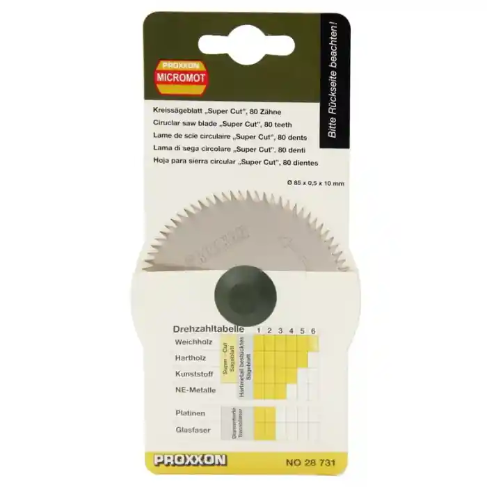 Retur gratuit Disc ''super cut'' pentru FET, taiere lemn, plastic Proxxon 28731, Ø85x10 mm, 80 dinti