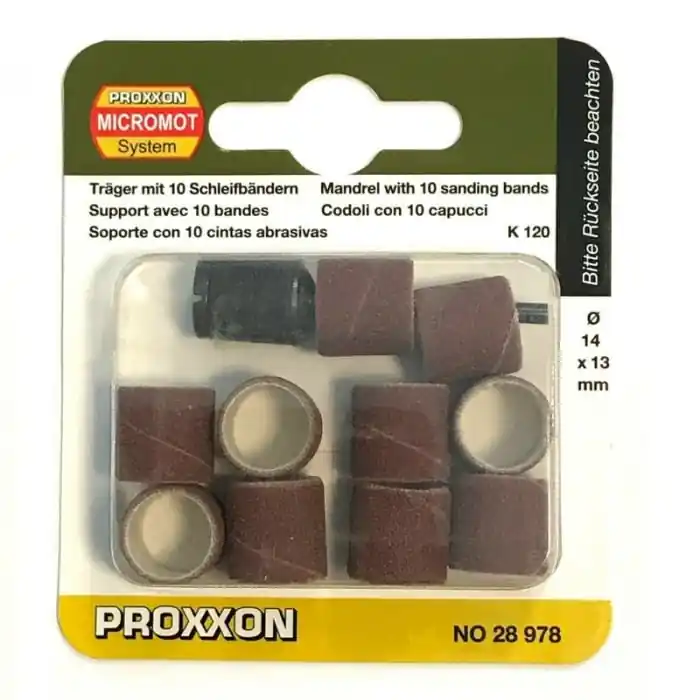 Disponibil imediat Set cilindri de slefuire Proxxon 28978, Ø14 mm, granulatie K120, 11 piese