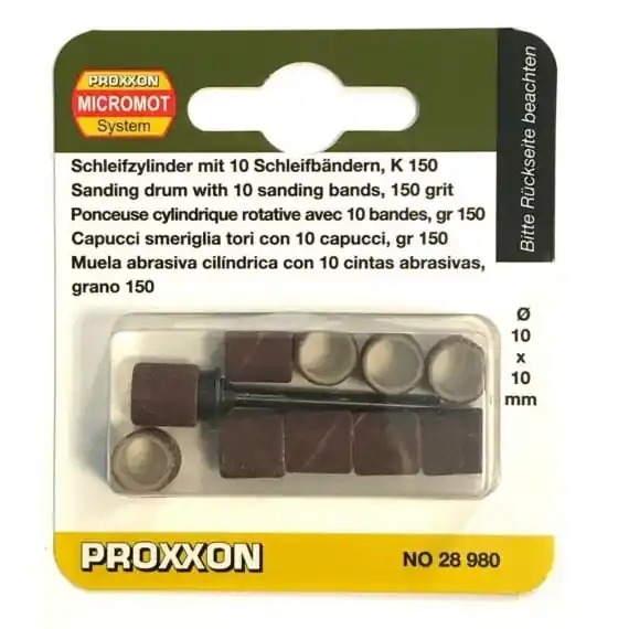 Set cilindri de slefuire Proxxon 28980, Ø10 mm, granulatie K150, 11 piese Ofertă limitată