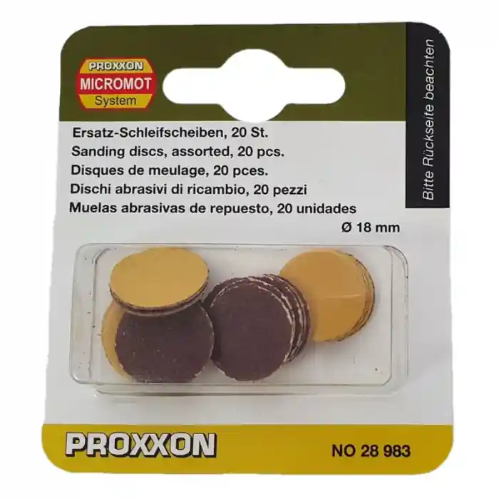 Ofertă exclusivă Set discuri de slefuire autoadezive Proxxon 28983, Ø18 mm, granulatie K120-K150, 20 piese