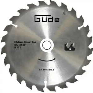 Bestseller Disc pentru fierastrau circular, taiere lemn Gude 55163, Ø254x30 mm, 24 dinti