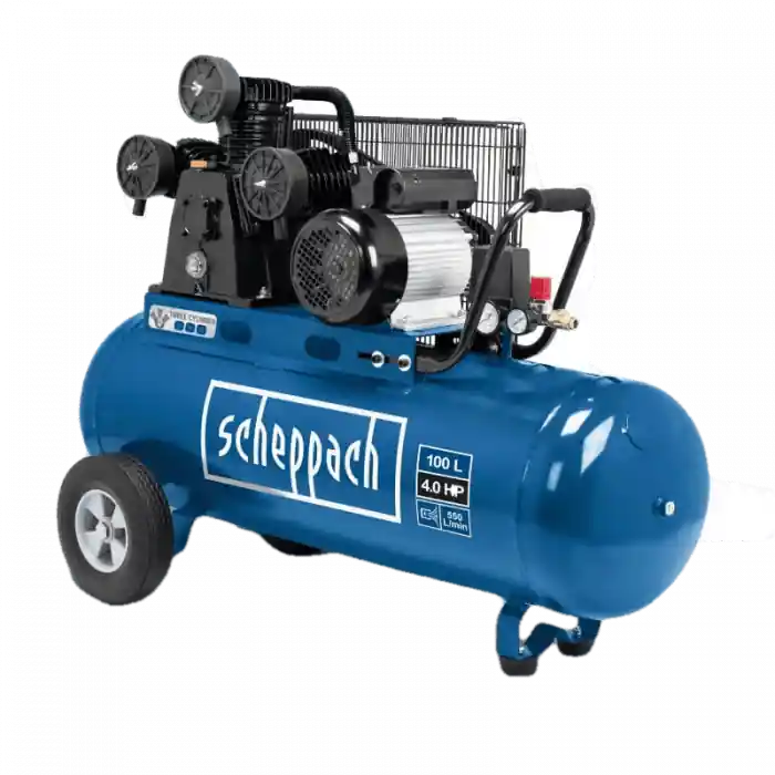 Cel mai bun preț Compresor cu trei cilindri HC550TC Scheppach 5906147902, 400 V, 3000 W, 100 L, 10 bari