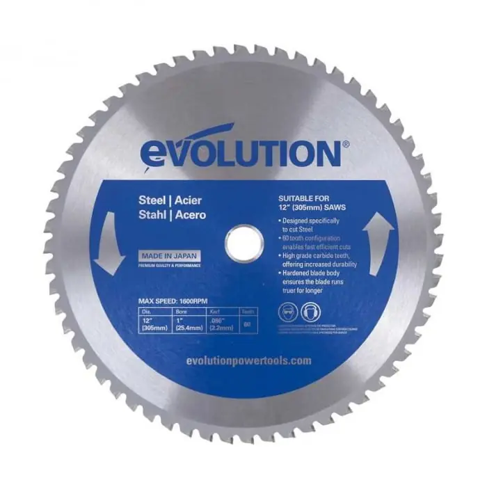 Disc pentru fierastrau circular, taiere otel Evolution M305TCT-60CS-0491, Ø305 x 25.4 mm, 60 dinti Chilipir