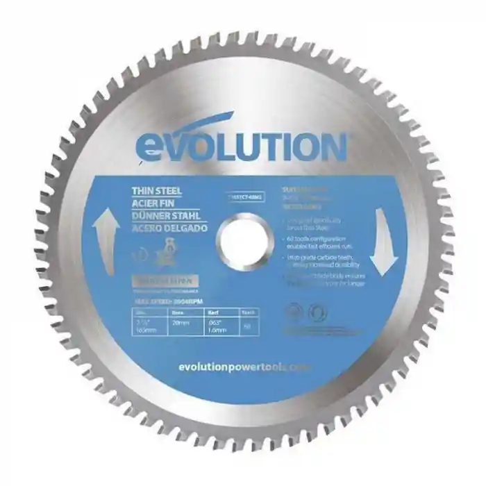 Disc pentru fierastrau circular, taiere otel subtire Evolution T185TCT-68MS, Ø185 x 20 mm, 68 dinti Livrare expres