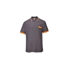 Promoție Tricou polo Portwest Texo Contrast, gri, masura 2XL