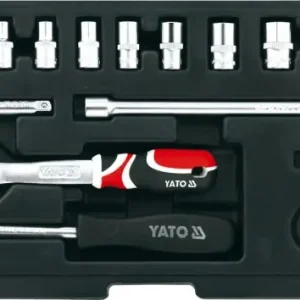 Trusa tubulare lungi, 1/4", 15 buc cr-v YT-1444 Ofertă