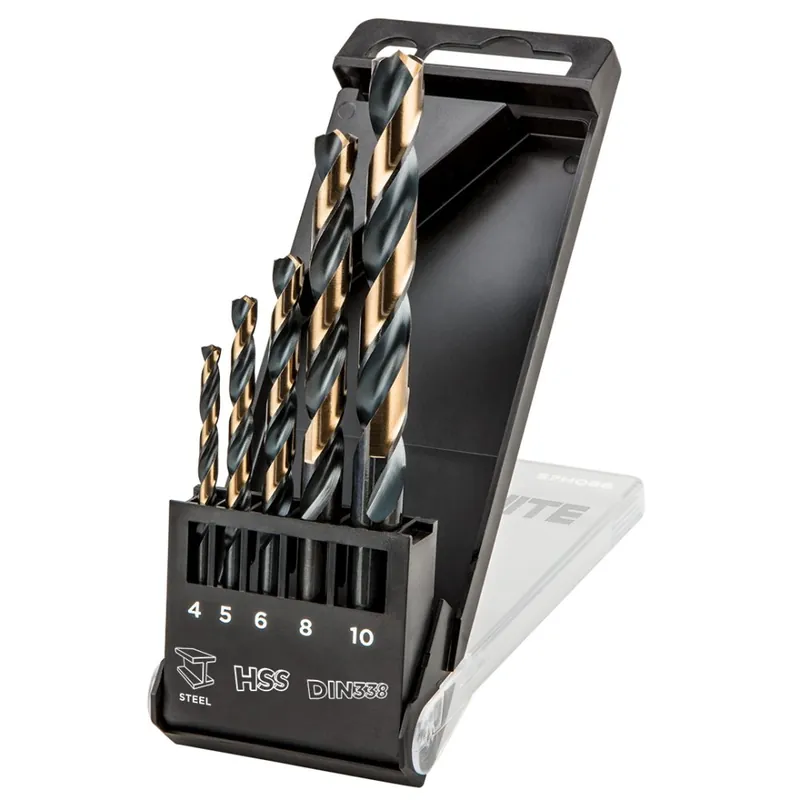 Burghie pentru metale HSS-CNC, 124°, "Pro-Tec", 4.0 - 10.0 mm, set de 5 55H086 Livrare gratuită