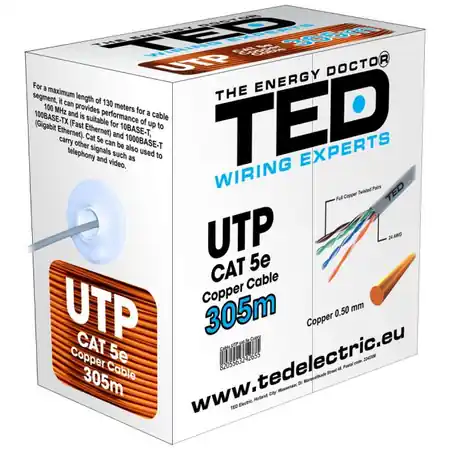 Vezi acum Cablu UTP cat.5e cupru integral marca TED Wire Expert TED002495 TED Electric