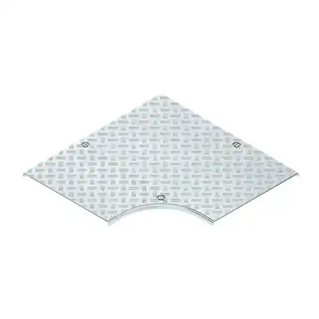 Ultima șansă Capac pentru cot 90°, antiderapant R10 conform. conform DIN 51130 cu dispozitive de fixare pre-asamblate si suport pe toata suprafata, din aluminiu, pentru placi de verificare RESDVSRS 400 Niedax