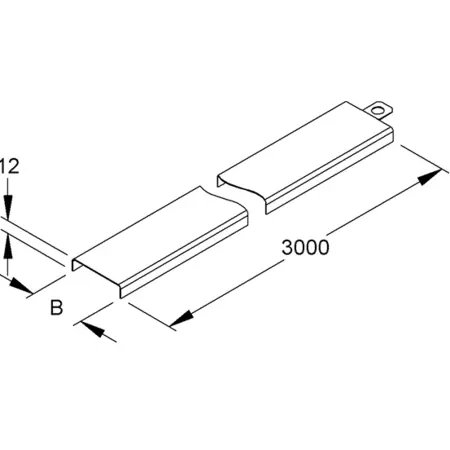 Ultima șansă Capac pentru Jgheab metalic din Inox H 60mm,l 50mm,L 3000mm Niedax
