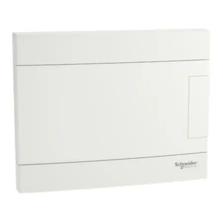 Ultima șansă Easy9EU, Cofret cu montaj incastrat, 1x8 Module, usa alba, cu 2 blocuri terminale Schneider