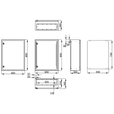 Vezi acum Cofret metal o usa IP65 800x600x260 mm Schrack