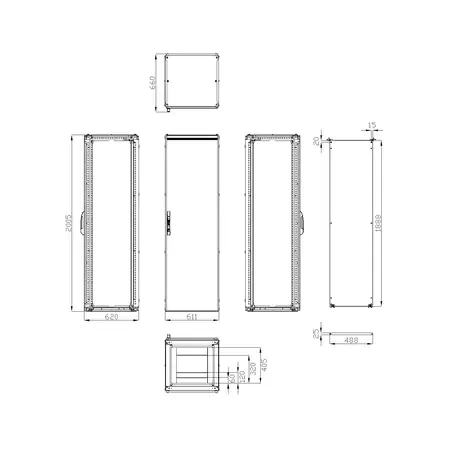Vezi acum Dulap inseriabil 1 usa IP55 H=2000 L=600 A=600 mm Schrack