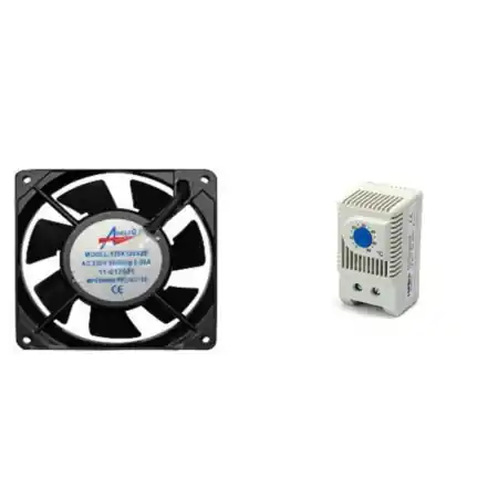 Ventilatie Optima Tablou Electric: Ventilator Industrial 92x92x25mm 220V si Termostat Control Temperatura KVD Ofertă specială