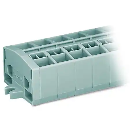 4-conductor terminal strip; 7-pole; without push-buttons; with fixing flanges; for screw or similar mounting types; Fixing hole 3.2 mm Ø; 2.5 mm²; CAGE CLAMP®; 2,50 mm²; gray Wago Vezi acum
