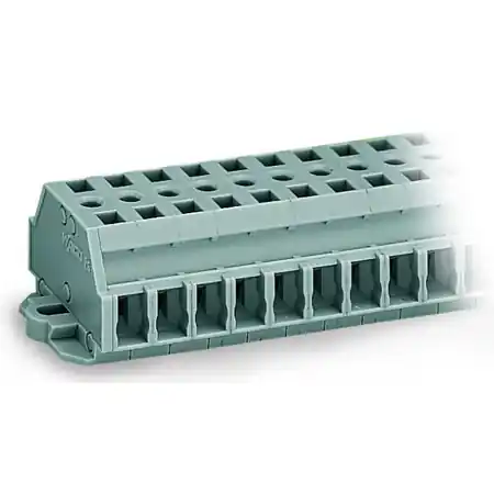 2-conductor terminal strip; 8-pole; without push-buttons; with fixing flanges; for screw or similar mounting types; Fixing hole 3.2 mm Ø; 2.5 mm²; CAGE CLAMP®; 2,50 mm²; gray Wago Preferatul clienților