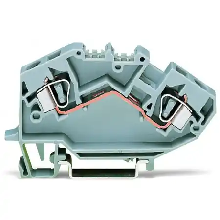 2-conductor through terminal block; 6 mm²; suitable for Ex e II applications; center marking; for DIN-rail 35 x 15 and 35 x 7.5; CAGE CLAMP®; 6,00 mm²; light gray Wago Preferatul clienților
