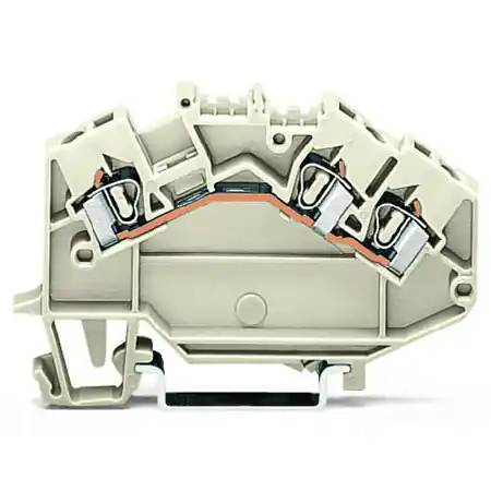3-conductor through terminal block; 2.5 mm²; suitable for Ex e II applications; center marking; for DIN-rail 35 x 15 and 35 x 7.5; CAGE CLAMP®; 2,50 mm²; light gray Wago Cel mai vândut