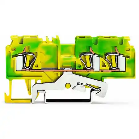 3-conductor ground terminal block; 4 mm²; side and center marking; for DIN-rail 35 x 15 and 35 x 7.5; CAGE CLAMP®; 4,00 mm²; green-yellow Wago Ofertă de sezon