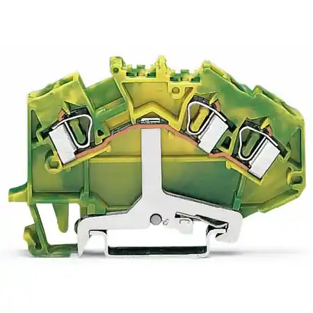 3-conductor ground terminal block; 4 mm²; suitable for Ex e II applications; center marking; for DIN-rail 35 x 15 and 35 x 7.5; CAGE CLAMP®; 4,00 mm²; green-yellow Wago Livrare expres