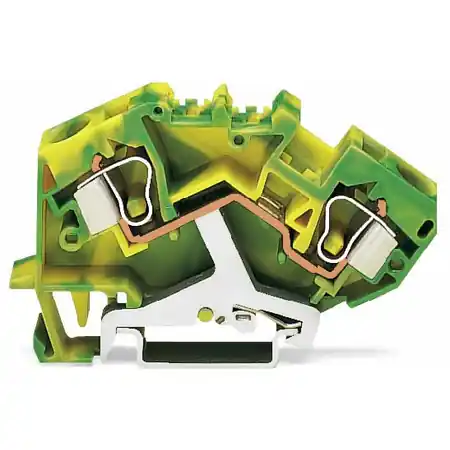 2-conductor ground terminal block; 10 mm²; suitable for Ex e II applications; center marking; for DIN-rail 35 x 15 and 35 x 7.5; CAGE CLAMP®; 10,00 mm²; green-yellow Wago Calitate înaltă