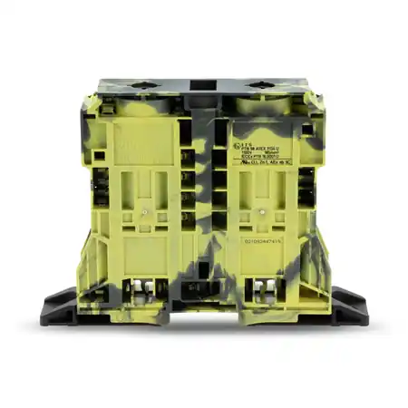 2-conductor through terminal block; 185 mm²; suitable for Ex e II applications; lateral marker slots; with fixing flanges; POWER CAGE CLAMP; 185,00 mm²; dark gray-yellow Wago Reducere