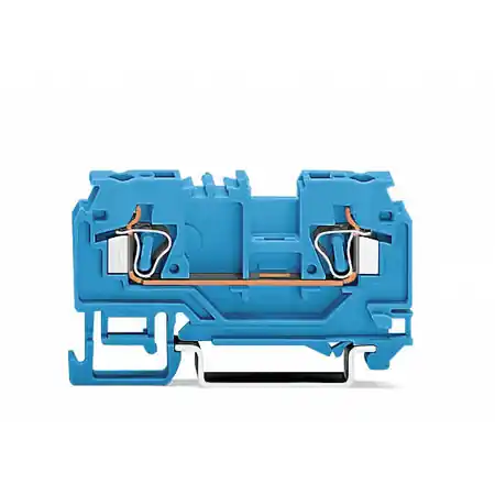 2-conductor through terminal block; 4 mm²; with test port; suitable for Ex i applications; center marking; for DIN-rail 35 x 15 and 35 x 7.5; CAGE CLAMP®; 4,00 mm²; blue Wago Premium