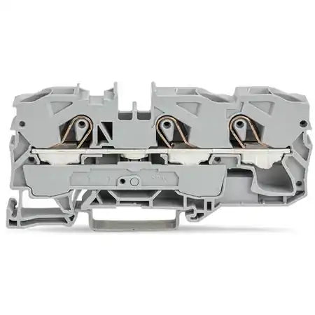 3-conductor through terminal block; 10 mm²; suitable for Ex e II applications; side and center marking; for DIN-rail 35 x 15 and 35 x 7.5; Push-in CAGE CLAMP®; 10,00 mm²; yellow Wago Calitate înaltă