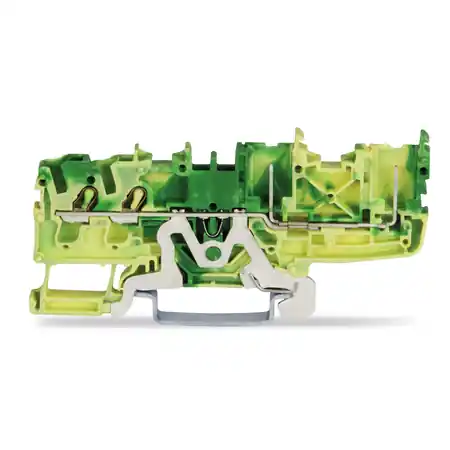 2-conductor/2-pin ground carrier terminal block; suitable for Ex nA applications; for DIN-rail 35 x 15 and 35 x 7.5; 2.5 mm²; Push-in CAGE CLAMP®; 2,50 mm²; green-yellow Wago Super ofertă