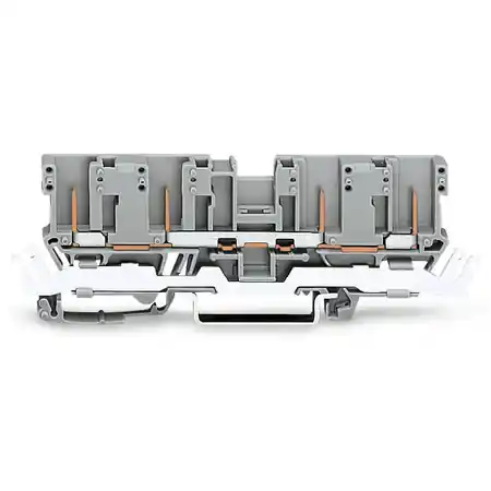 4-pin carrier terminal block; with shield contact; for DIN-rail 35 x 15 and 35 x 7.5; gray Wago Lichidare de stoc