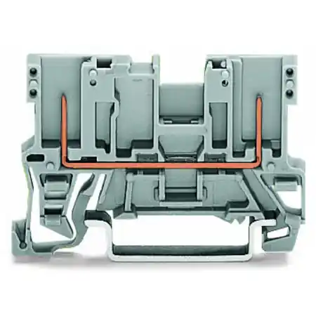 2-pin carrier terminal block; with shield contact; for DIN-rail 35 x 15 and 35 x 7.5; gray Wago Retur ușor