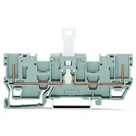2-pin disconnect carrier terminal block; with shield contact; with 2 jumper positions; for DIN-rail 35 x 15 and 35 x 7.5; 4,00 mm²; gray Wago Comandă acum