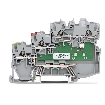 3-conductor actuator supply terminal block; LED (yellow); for NPN-(low-side) switching actuators; with ground contact; 1 mm²; Push-in CAGE CLAMP®; 1,00 mm²; gray Wago Ultima șansă