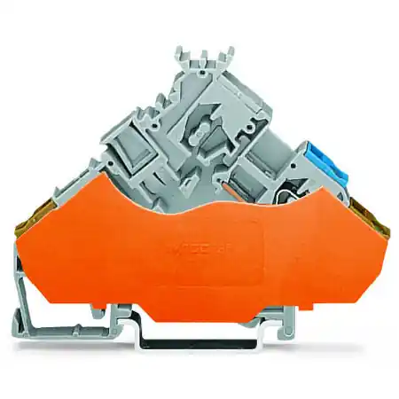 2-conductor actuator terminal block; with colored conductor entries; 2.5 mm²; CAGE CLAMP®; 2,50 mm²; gray Wago Cel mai bun preț