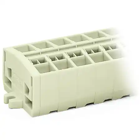 4-conductor terminal strip; suitable for Ex e II applications; 5-pole; without push-buttons; with snap-in mounting feet; for plate thickness 0.6 - 1.2 mm; Fixing hole 3.5 mm Ø; 2.5 mm²; CAGE CLAMP®; 2,50 mm²; light gray Wago Super ofertă