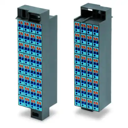 Ultima șansă Matrix patchboard; 32-pole; Marking 33-64; Color of modules: blue; for 19" racks; 1,50 mm²; dark gray Wago