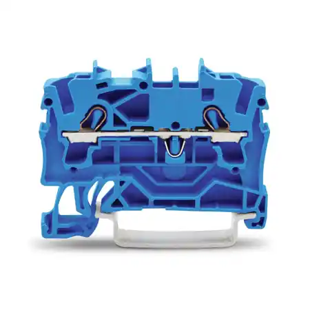 2-conductor through terminal block; 2.5 mm²; for Ex e II and Ex i applications; side and center marking; for DIN-rail 35 x 15 and 35 x 7.5; Push-in CAGE CLAMP®; 2,50 mm²; blue Wago Ofertă limitată