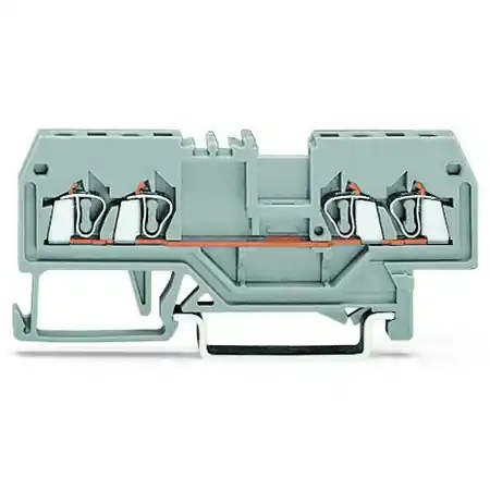 4-conductor through terminal block; 1.5 mm²; center marking; for DIN-rail 35 x 15 and 35 x 7.5; CAGE CLAMP®; 1,50 mm²; gray Wago Cumpără acum