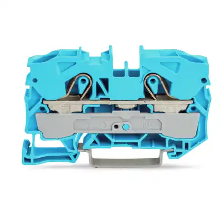 2-conductor through terminal block; 16 mm²; for Ex e II and Ex i applications; side and center marking; for DIN-rail 35 x 15 and 35 x 7.5; Push-in CAGE CLAMP®; 16,00 mm²; blue Wago Promoție