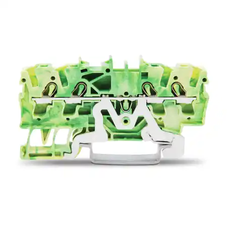 4-conductor ground terminal block; 2.5 mm²; suitable for Ex e II applications; side and center marking; for DIN-rail 35 x 15 and 35 x 7.5; Push-in CAGE CLAMP®; 2,50 mm²; green-yellow Wago Preț redus